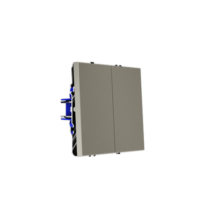 Выключатель с самовозвратом встраиваемый Voltum S70 двухклавишный 10А, (шелк)