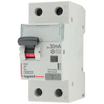 Дифференциальный автоматический выключатель АВДТ 1П+N 25А С 30мА DX3 Legrand