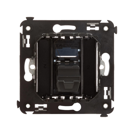 USB 3.0 розетка одинарная в стену, тип А-А, "Avanti", "Черный квадрат" DKC