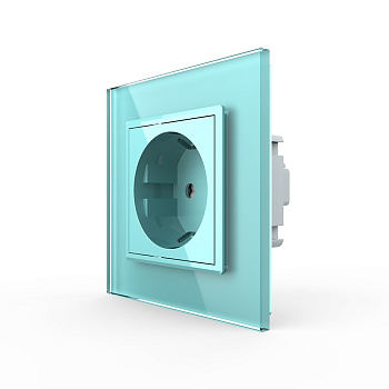 Розетка 1 модуль Зеленая Livolo