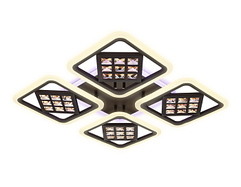 Потолочный светодиодный светильник с пультом FA287/4 CF/TI кофе/янтарь 116W 750*750*80 (ПДУ РАДИО 2.4G) Ambrella Light