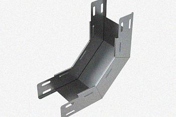 Лоток замковый глухой КПЗГ 150х65-90 УХЛ1 для поворота трассы вверх на 90, горячее цинкование, S1,5