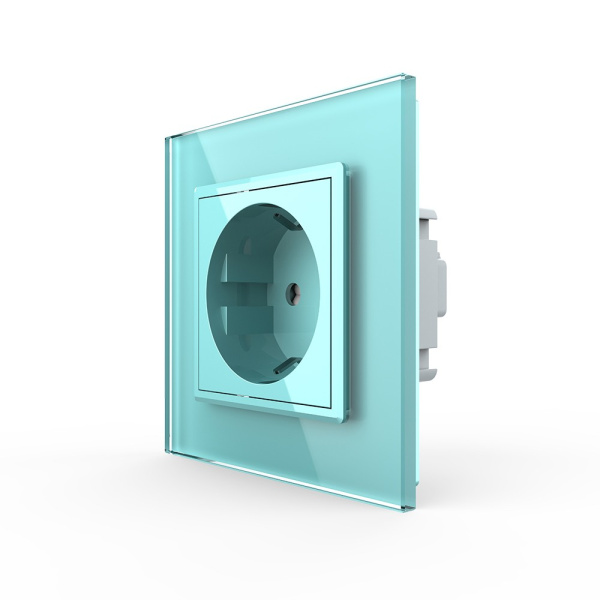 Розетка 1 модуль Зеленая Livolo