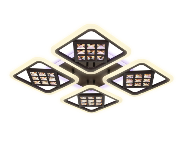 Потолочный светодиодный светильник с пультом FA287/4 CF/TI кофе/янтарь 116W 750*750*80 (ПДУ РАДИО 2.4G) Ambrella Light