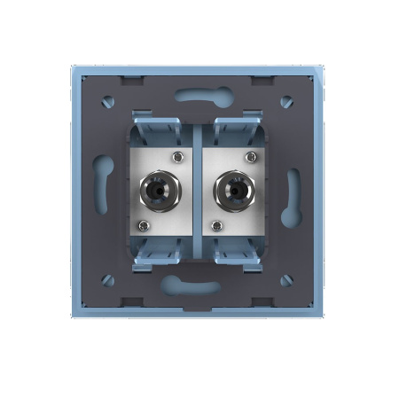 Розетка спутниковая SAT двойная Синяя Livolo