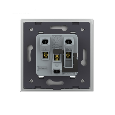 Розетка электрическая универсальная 16А 1 пост, цвет серый Livolo