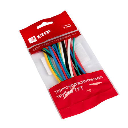Набор ТУТ нг: 6 цветов по 5шт, Разного диаметра (1/0,5, 1,5/0,75, 2/1, 2,5/1,25, 3/1,5) 100мм, PROxima EKF