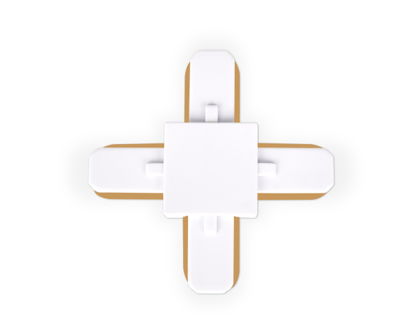 Коннектор X-образный однофазный для соединения трековых шинопроводов GL7082 WH белый Ambrella Light