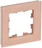 BRITE Рамка 1-мест. РУ-1-2-БрП стекло персиковый матовый IEK