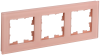 BRITE Рамка 3-мест. РУ-3-2-БрП стекло персиковый матовый IEK