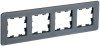 BRITE Рамка 4-мест. РУ-4-2-Бр стекло графит RE IEK
