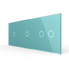 Панель для трех сенсорных выключателей, 4 клавиши (1+1+2), цвет зеленый, стекло Livolo