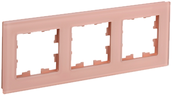 BRITE Рамка 3-мест. РУ-3-2-БрП стекло персиковый матовый IEK