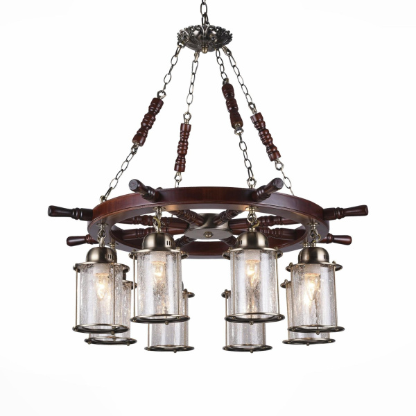 Люстра подвесная Бронза, Коричневый/Прозрачный с эфектом трещин E27 8*40Вт SL150.303.08 ST LUCE