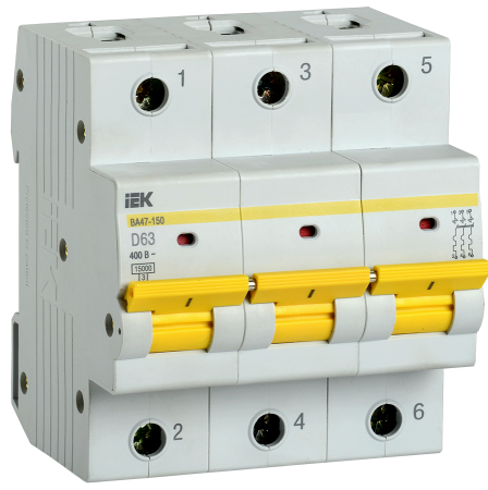 Выключатель автоматический ВА МОД ВА47-150 3П 63А 15кА D IEK