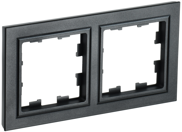 BRITE Рамка 2-местная РУ-2-БрЧ черный IEK