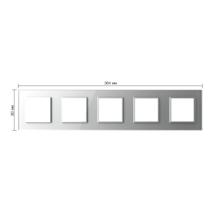 Рамка для пяти розеток Серая Livolo