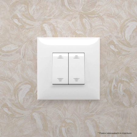 Выключатель двухклавишный в стену, "Avanti", "Белое облако" DKC