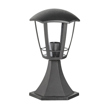 11-170 Светильник садово-парковый, столб малый, «Валенсия 1», Е27х60Вт, 6-ти гранный, пластик, серый, прозрачный поликарбонат, 177х169х290м... APEYRON