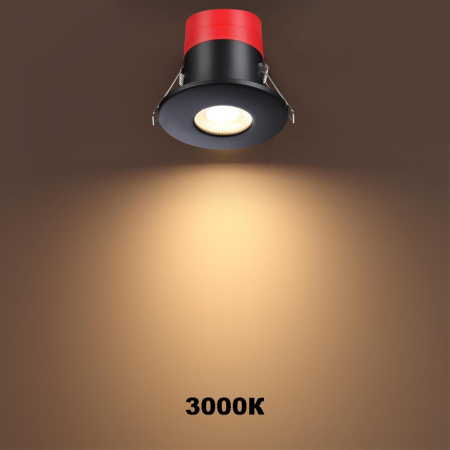 Св-к встр.св/д димм.,смена цв.темп.IP65 LED 3000К/4000К/5000К 8W 220V черный REGEN NOVOTECH