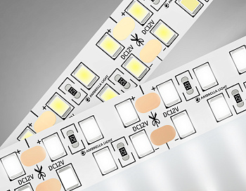 Светодиодная лента двухрядная GS1702 2835 240Led/ 24W m/ 12V IP20 4500K/ 5000*10*1.2mm/ кратность резки 25mm (2 конт.) Ambrella Light
