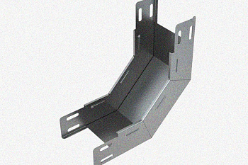 Лоток замковый глухой КПЗГ 100х50-45 УТ1,5 для поворота трассы вверх на 45, горячее цинкование, S1,5