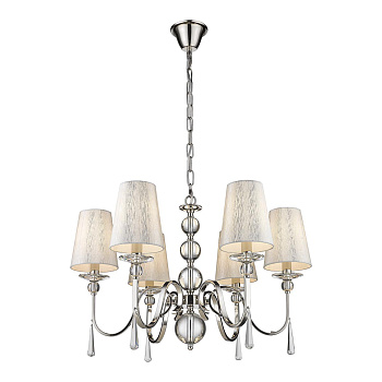 Люстра подвесная Никель/Белый, Серебристый E14 6*40Вт WE368.06.103 WERTMARK