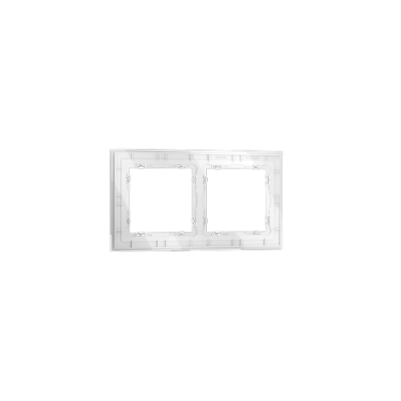 Рамка стеклянная Voltum S70 на 2 поста, (белый, стекло)