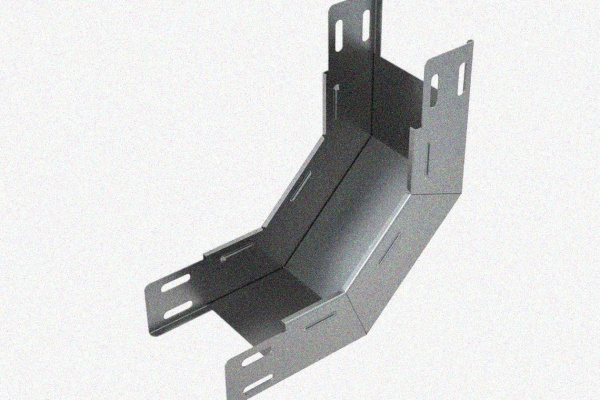 Лоток замковый глухой КПЗГ 100х50-45 УТ1,5 для поворота трассы вверх на 45, горячее цинкование, S1,5
