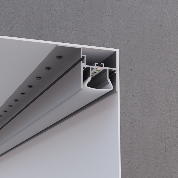 08-54 Профиль алюминиевый для натяжного потолка под светодиодн. ленту (крепление к потолку), 52.1х35.2 мм, 2 м APEYRON