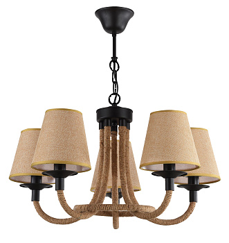 Люстра 5*E14 60Вт Матовый Черный IP20 Corda FR4402-PL-05-GB Freya