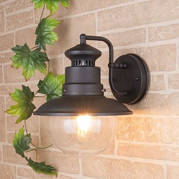 Настенный уличный светильник 1*E27 черный IP44 Talli D (a038480) Elektrostandard