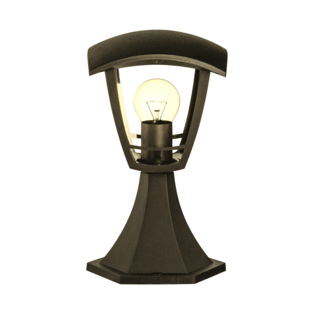 11-155 Светильник садово-парковый, столб малый, «Валенсия», Е27х60Вт, 4-х гранный, пластик, черный, прозрачный поликарбонат, 164х169х290мм,... APEYRON