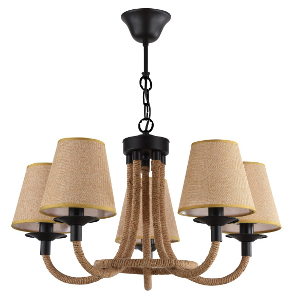 Люстра 5*E14 60Вт Матовый Черный IP20 Corda FR4402-PL-05-GB Freya