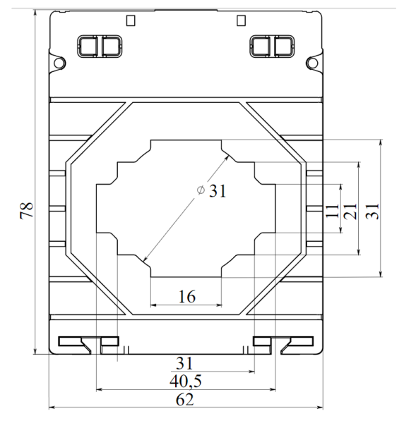 Трансформатор тока CT40 250/5А, класс точности-0.5S, мощность -1.5ВА DKC
