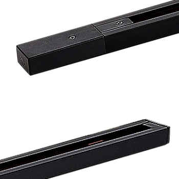 Donel Однофазный алюминиевый шинопровод накладной/подвесной, 2080хх34х19,2 мм, черный, в комплекте с адаптером и заглушкой, серия: DN01