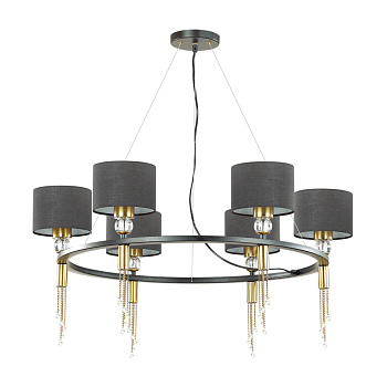 Люстра E27 6*60W 220V SANTIAGO античная латунь,черный LUMION