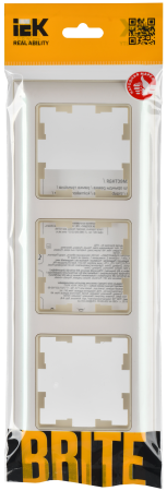 BRITE Рамка 3-мест. РУ-3-Бр беж./жемч. IEK