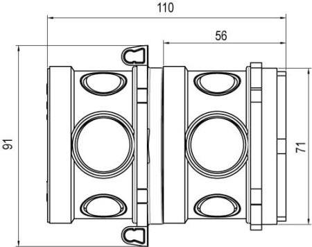 Универсальная установочная коробка для заливки в бетон, 90х71х110мм DKC