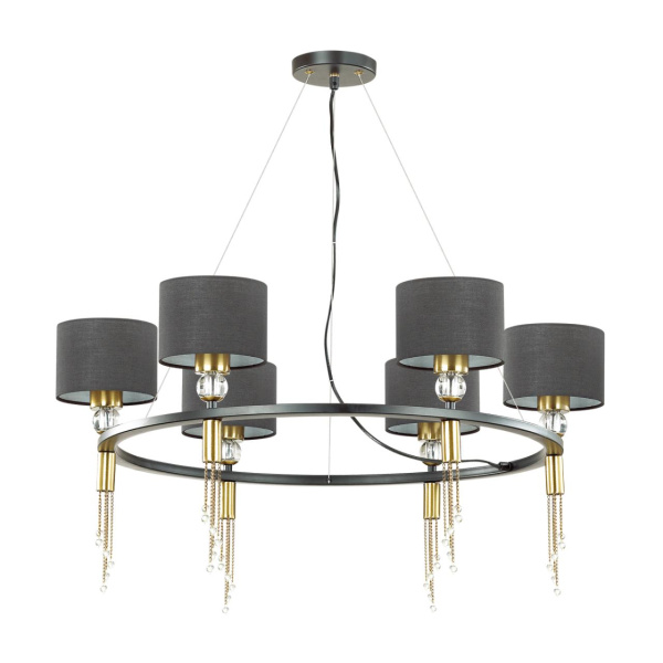 Люстра E27 6*60W 220V SANTIAGO античная латунь,черный LUMION