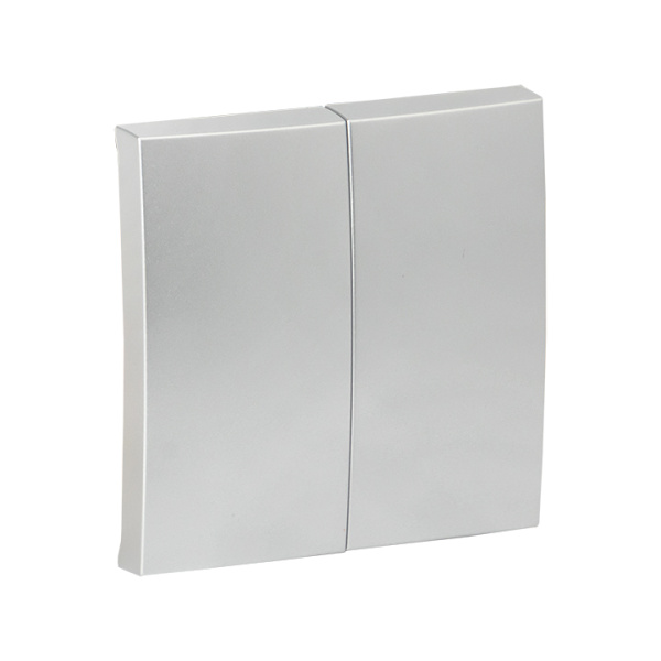 Валенсия Лицевая панель выключателя 2-кл, 10А сталь EKF