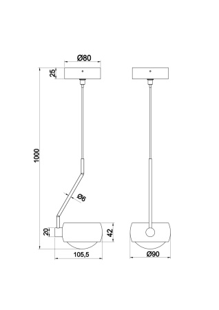 Подвесной светильник 8Вт 3000K Черный IP20 Lens MOD072PL-L8B3K Technical