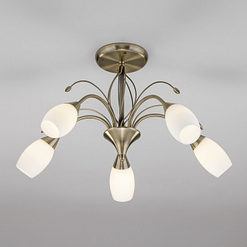 Потолочная люстра 5*E14 40Вт античная бронза IP20 Ginevra (30280/5 античная бронза) Eurosvet