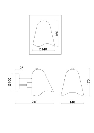 Бра 1*E14 40Вт Золото IP20 Manon FR5037WL-01S Freya
