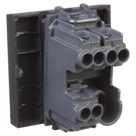 Переключатель одноклавишный модульный, "Avanti", "Черный матовый", 2 модуля DKC