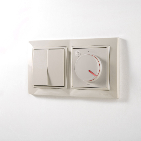 Встраиваемые механизмы терморегулятор  для теплого пола СУ электромеханический 16А слоновая кость IP20 Werkel