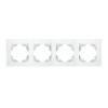 Рамка 4-местная, стекло, STEKKER, GFR00-7004-01, серия Катрин, белый