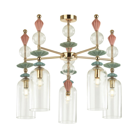 Люстра потолочная E14 5*40W BIZET золото/разноцветн./керамика/стекло ODEON LIGHT
