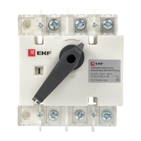 Рубильник-выключатель 100A 3П c рукояткой управления для прямой установки PowerSwitch PROxima EKF