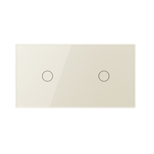 Сенсорный выключатель 2 клавиши (1-1), 2 поста, цвет жемчужный Livolo